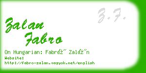 zalan fabro business card